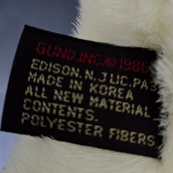 GUND White Bunny Plush Stuffed Rabbit Gold Heart Tag NWT Vintage Style Soft Toy - Picture 12 of 12